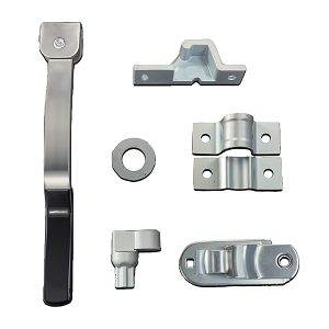 Chrome Lock with Black Handle for Enclosed Trailer